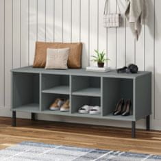 shumee vidaXL Regal za čevlje z nogami siv 106x35x45 cm trden les OSLO