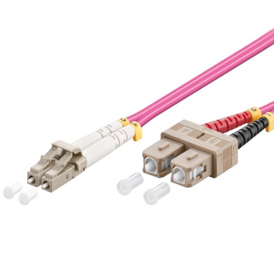Goobay OM4 LAN LC-UPC / SC-UPC optični kabel, 20 m, roza (95950)