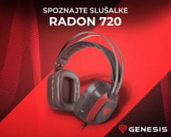Genesis Radon 720 gaming slušalke z mikrofonom, 7.1 Stereo, LED, USB, črno-rdeče