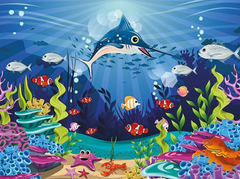 Art puzzle Lesena sestavljanka Podvodni hitenje 100 kosov