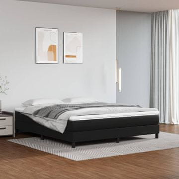 Vidaxl vidaXL Vzmetnica z žepkastimi vzmetmi, črna, 160x200x20 cm, umetno usnje