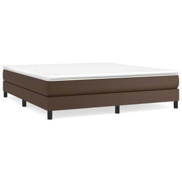 Vidaxl Posteljni okvir z vzmetmi rjav 180x200 cm umetno usnje