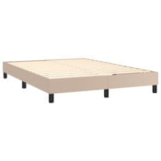 Vidaxl Box spring postelja z vzmetnico LED kapučino 140x190 cm
