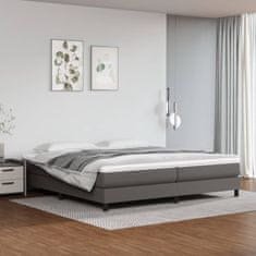 Vidaxl Box spring postelja z vzmetnico siva 200x200 cm umetno usnje