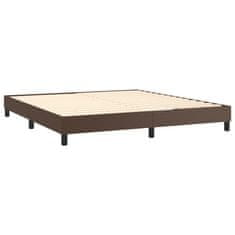 Vidaxl Box spring postelja z vzmetnico rjava 180x200 cm umetno usnje