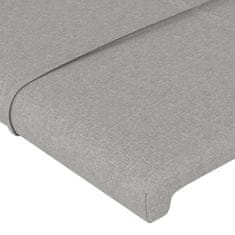 Vidaxl LED posteljno vzglavje svetlo sivo 80x5x118/128 cm blago