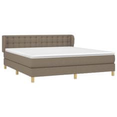 Vidaxl Box spring postelja z vzmetnico taupe 160x200 cm blago