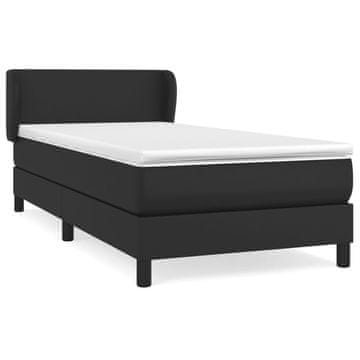 Vidaxl Box spring postelja z vzmetnico črn 100x200 cm umetno usnje