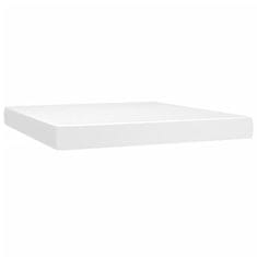 Vidaxl Box spring postelja z vzmetnico LED bela 180x200cm umetno usnje