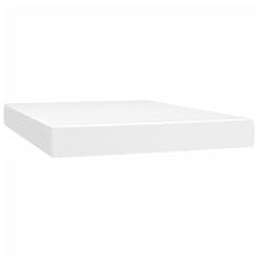 Vidaxl Box spring postelja z vzmetnico bel 140x190 cm umetno usnje