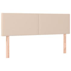 Vidaxl Box spring postelja z vzmetnico kapučino 140x190cm umetno usnje
