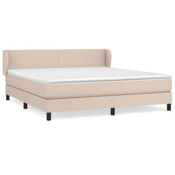 Vidaxl Box spring postelja z vzmetnico kapučino 180x200cm umetno usnje