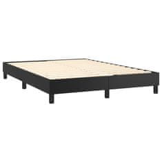 Vidaxl Box spring postelja z vzmetnico črn 140x190 cm umetno usnje