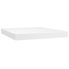 Vidaxl Box spring postelja z vzmetnico LED bela 180x200cm umetno usnje