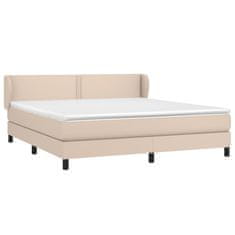 Vidaxl Box spring postelja z vzmetnico kapučino 180x200cm umetno usnje