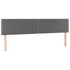 Vidaxl Box spring postelja z vzmetnico siva 200x200 cm umetno usnje