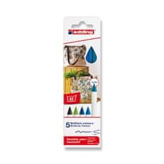 Edding tekstilni marker 4600 - modri odtenki, 5 barv
