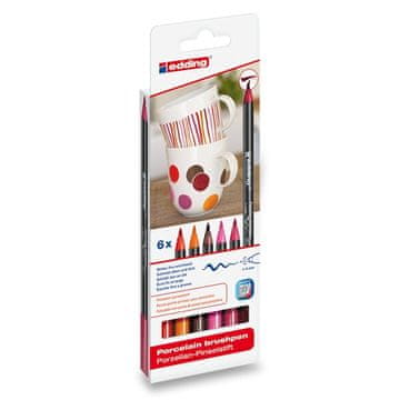 Edding Porzellan 4200 - rdeči odtenki, 6 kosov