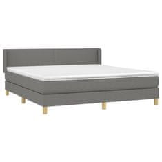 Vidaxl Box spring postelja z vzmetnico temno siva 160x200 cm blago