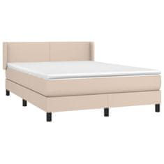 Vidaxl Box spring postelja z vzmetnico kapučino 140x190cm umetno usnje