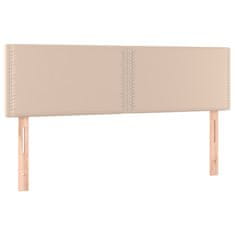Vidaxl Box spring postelja z vzmetnico kapučino 140x190cm umetno usnje