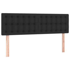Vidaxl Box spring postelja z vzmetnico črn 140x190 cm umetno usnje