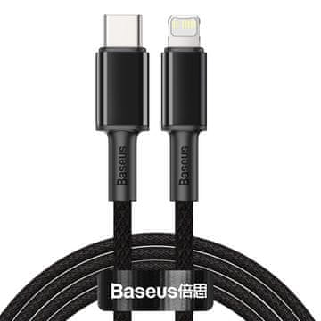 BASEUS Kabel za iPhone USB-C - Lightning hitro polnjenje 20 W 2 m - črn