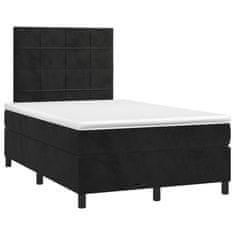 Vidaxl Box spring postelja z vzmetnico črna 120x200 cm žamet