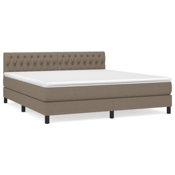 Vidaxl Box spring postelja z vzmetnico taupe 180x200 cm blago