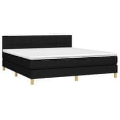 Vidaxl Box spring postelja z vzmetnico črna 180x200 cm blago