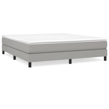 Vidaxl Box spring postelja z vzmetnico svetlo siva 180x200 cm blago