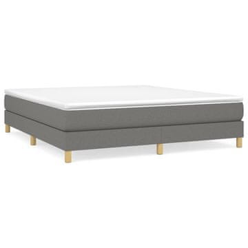 Vidaxl Box spring postelja z vzmetnico temno siva 180x200 cm blago