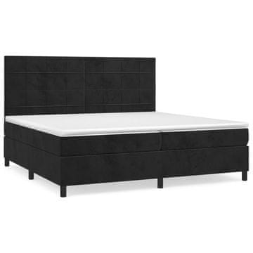 Vidaxl Box spring postelja z vzmetnico črna 200x200 cm žamet