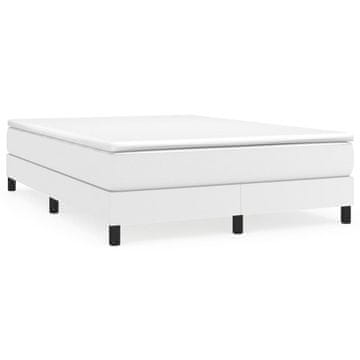 Vidaxl Box spring postelja z vzmetnico bel 140x200 cm umetno usnje