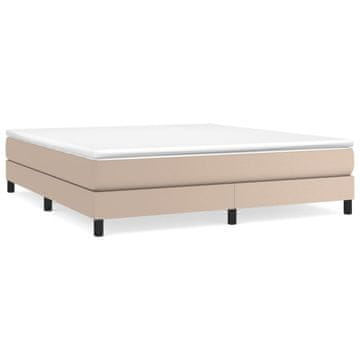 Vidaxl Box spring postelja z vzmetnico kapučino 180x200cm umetno usnje