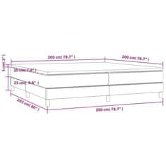 Vidaxl Box spring postelja z vzmetnico siva 200x200 cm umetno usnje
