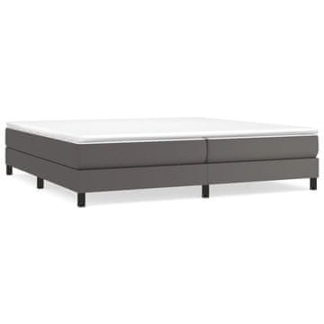 Vidaxl Box spring postelja z vzmetnico siva 200x200 cm umetno usnje