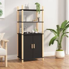 Vidaxl Visoka omarica črna 60x40x141 cm inženirski les