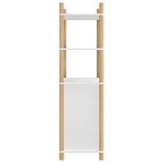 Vidaxl Visoka omarica bela 60x40x141 cm inženirski les