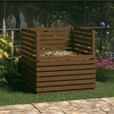 Vidaxl Kompostnik medeno rjav 100x100x102 cm trdna borovina