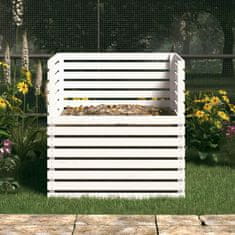 Vidaxl Kompostnik bel 100x100x102 cm trdna borovina