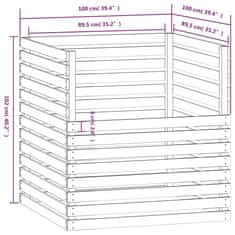 Vidaxl Kompostnik medeno rjav 100x100x102 cm trdna borovina
