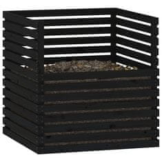 Vidaxl Kompostnik črna 100x100x102 cm trdna borovina