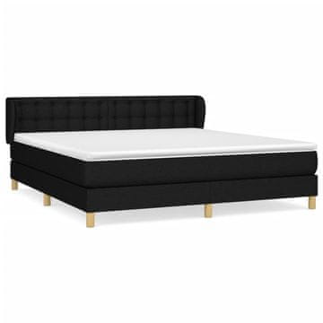 Vidaxl Box spring postelja z vzmetnico črna 160x200 cm blago
