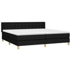 Vidaxl Box spring postelja z vzmetnico črna 160x200 cm blago
