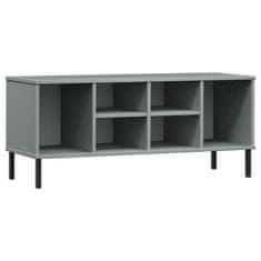 Vidaxl Regal za čevlje z nogami siv 106x35x45 cm trden les OSLO