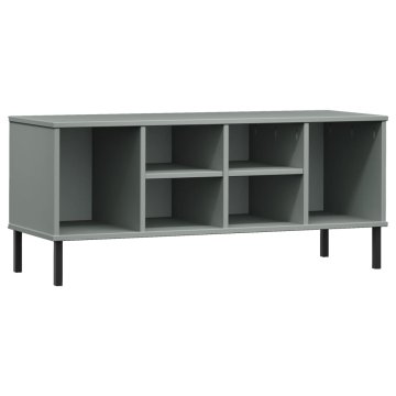 Vidaxl Regal za čevlje z nogami siv 106x35x45 cm trden les OSLO