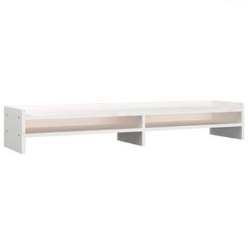 Vidaxl Stojalo za zaslon belo 100x24x16 cm trdna borovina