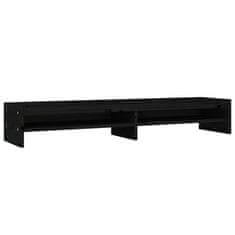 Vidaxl Stojalo za zaslon črno 100x24x16 cm trdna borovina