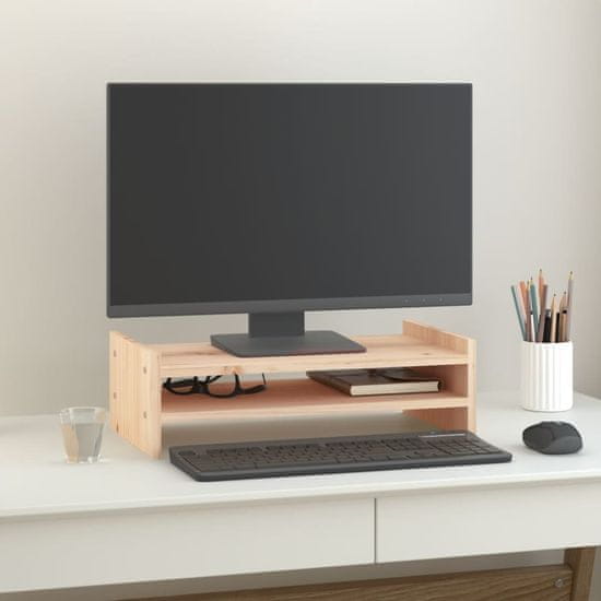Vidaxl Stojalo za zaslon 50x27x15 cm trdna borovina